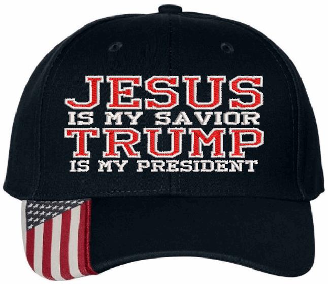 Jesus is my savior Trump is my President Version 2 Embroidered Hat Jesus Trump Hat