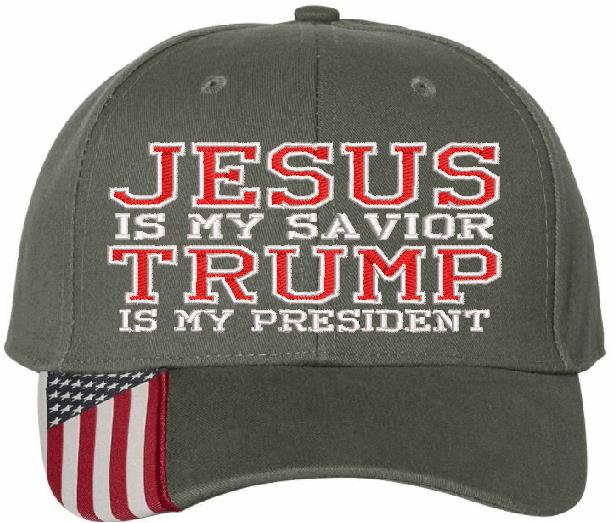 Jesus is my savior Trump is my President Version 2 Embroidered Hat Jesus Trump Hat