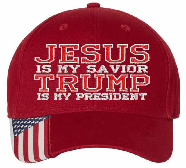 Jesus is my savior Trump is my President Version 2 Embroidered Hat Jesus Trump Hat