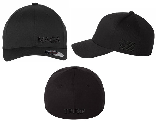 Trump Hat - Side Lower MAGA with Side Flag and Trump on the back
