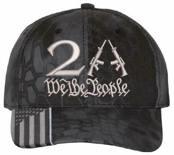 We the People 2nd Amendment 2A Embroidered Adjustable Hat w/ Flag Brim or Orange