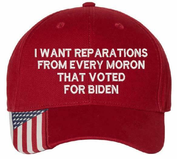 I want reparations from every moron hat USA300 Adjustable Embroidered Hat