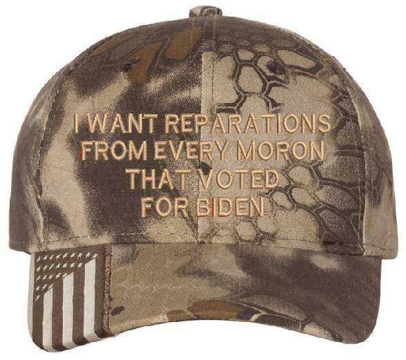 I want reparations from every moron hat USA300 Adjustable Embroidered Hat