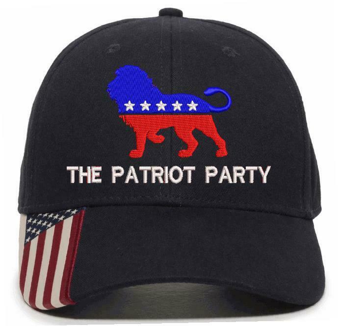 The Patriot Party Hat - Embroidered USA300 Flag Brim Adjustable Hat TRUMP 2024