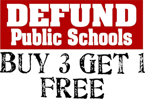 Defund Public Schools Exterior Bumper Sticker 8.7" x 3" Bumper Sticker - Schools