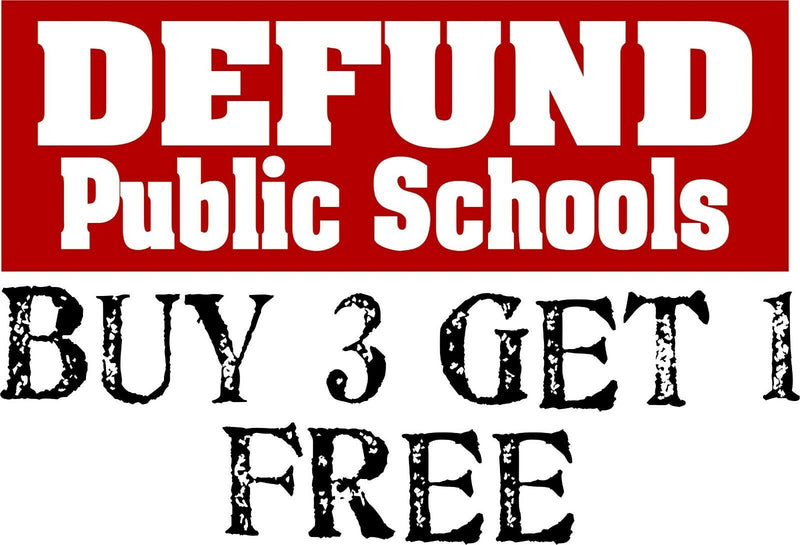 Defund Public Schools Exterior Bumper Sticker 8.7" x 3" Bumper Sticker - Schools