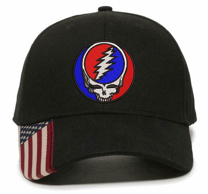 Grateful Dead Steal your Face Embroidered Adjustable USA300 Ball Cap Hat