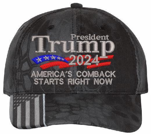 TRUMP 2024 Hat "America's comeback starts right now" Adjustable Embroidered Hat