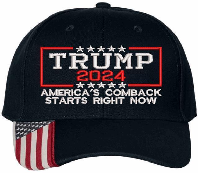 TRUMP 2024 Hat "America's comeback starts right now Stars" Adjustable Hat Trump