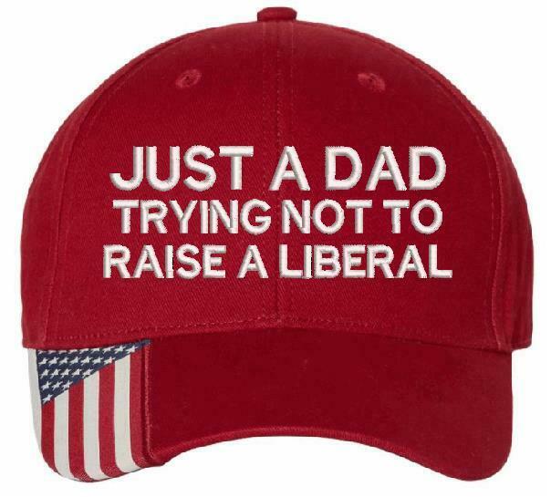 Anti Liberal Hat Just a Dad Trying not to raise a liberal USA300 Adjustable hat