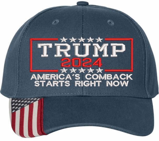 TRUMP 2024 Hat "America's comeback starts right now Stars" Adjustable Hat Trump