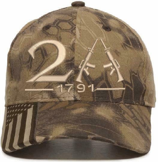 2nd amendment 1791 Cross Guns Embroidered hat Kryptek Typhoon or Highlander