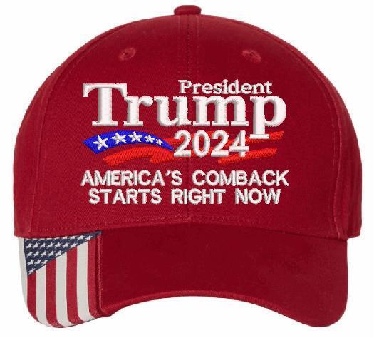 TRUMP 2024 Hat "America's comeback starts right now" Adjustable Embroidered Hat