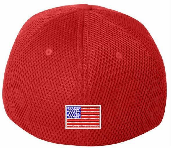 Trump 2024 Hat - Take America Back 6533 Flex Fit Mesh Hat with back USA Flag