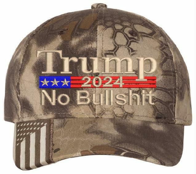 Trump 2024 No Bullsh*t Embroidered Hat - Kryptek and Camo Style Hat Choices