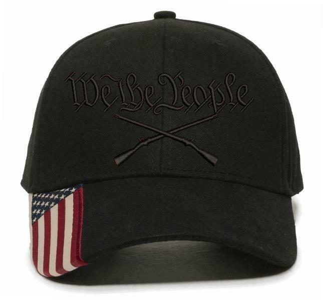 We The People Embroidered Hat 2nd Amendment USA300 Outdoor Cap w/Flag Brim