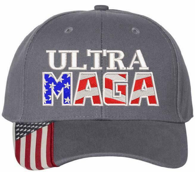 Ultra MAGA Hat - Adjustable USA300 Flag Brim or CWF305 hat - Various Colors