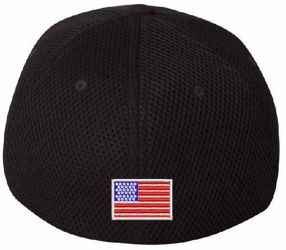 Trump 2024 Hat - Take America Back 6533 Flex Fit Mesh Hat with back USA Flag