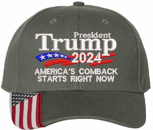TRUMP 2024 Hat "America's comeback starts right now" Adjustable Embroidered Hat