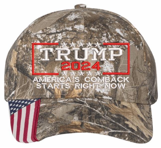 TRUMP 2024 Hat "America's comeback starts right now Stars" Adjustable Hat Trump