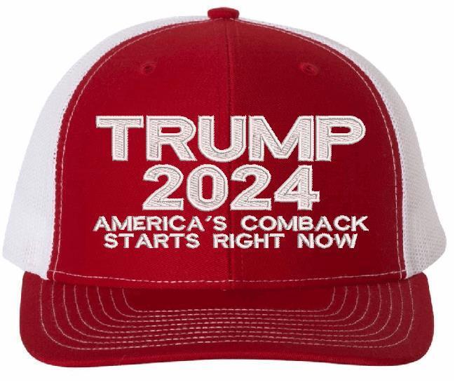 TRUMP 2024 Hat "T2024 America's comeback starts right now Adjustable Trump Hat