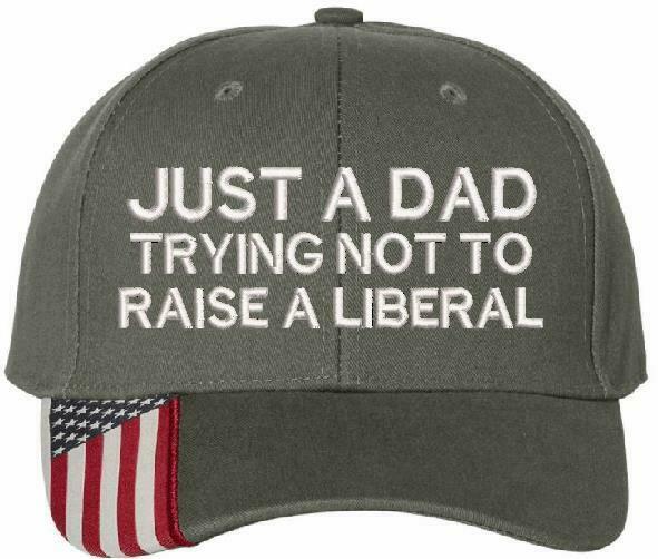 Anti Liberal Hat Just a Dad Trying not to raise a liberal USA300 Adjustable hat