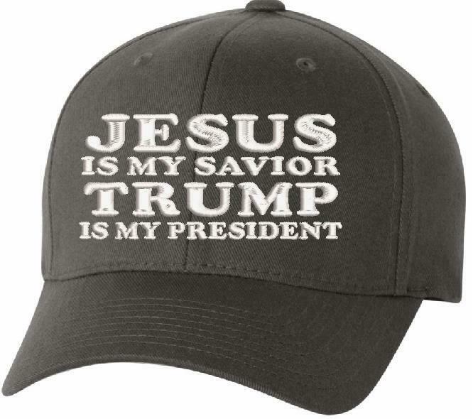 Jesus is my savior Trump is my President Flex Fit Embroidered Hat