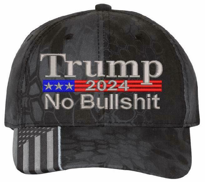 Trump 2024 No Bullsh*t Embroidered Hat - Kryptek and Camo Style Hat Choices