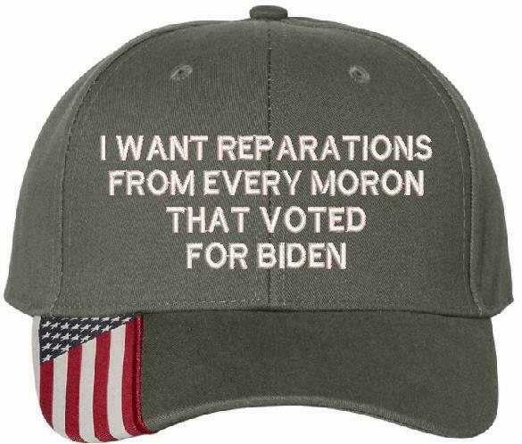 I want reparations from every moron hat USA300 Adjustable Embroidered Hat