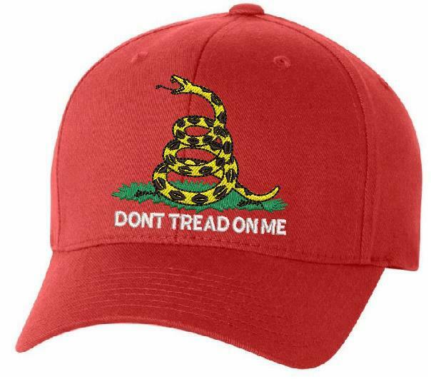 Don't Tread on Me Embroidered Flex fit or Adjustable Ball Cap - Various Options