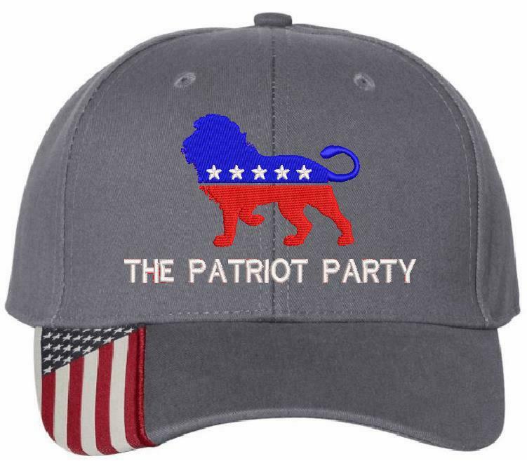 The Patriot Party Hat - Embroidered USA300 Flag Brim Adjustable Hat TRUMP 2024