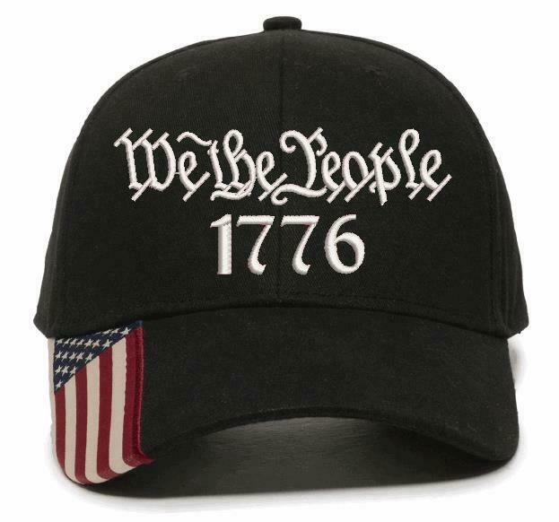 We The People 1776 Embroidered Hat 2nd Amendment USA300 Outdoor Cap w/Flag Brim