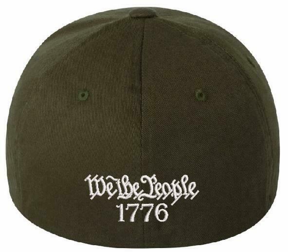 We The People Hat Flex Fit 6277 Embroidered Low Profile Hat WITH BACK DESIGN