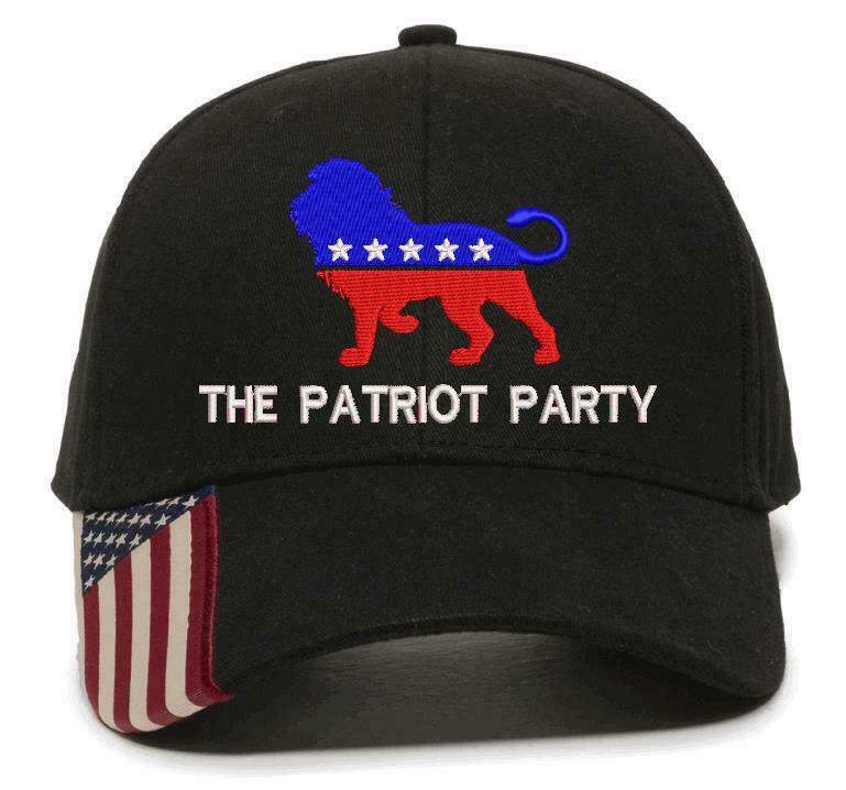 The Patriot Party Hat - Embroidered USA300 Flag Brim Adjustable Hat TRUMP 2024