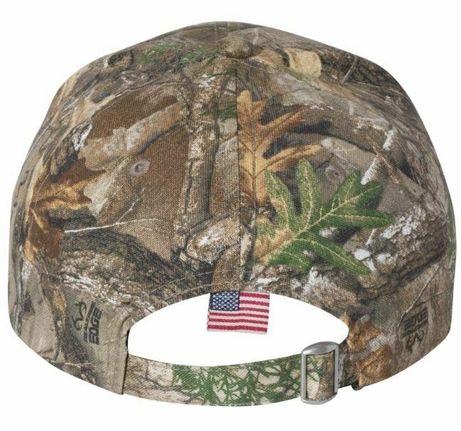 Faith Over Fear Embroidered CWF305 Mossy/Edge Adjustable Hat with Flag Brim