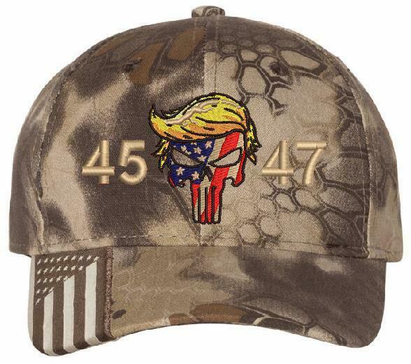 Trump Hat - Embroidered 45 47 Trump Punisher USA300 Adjustable Hat MAGA TRUMP