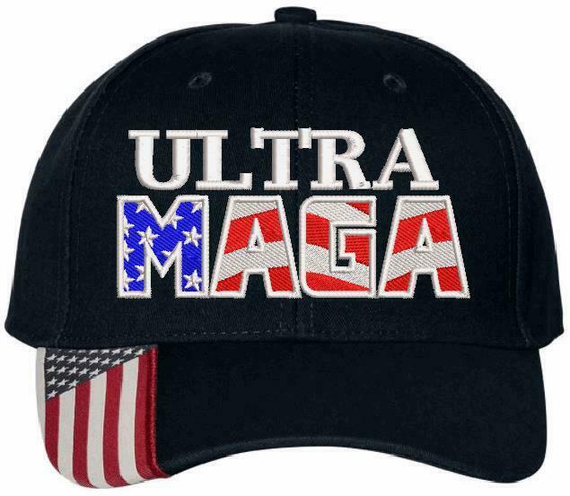 Ultra MAGA Hat - Adjustable USA300 Flag Brim or CWF305 hat - Various Colors