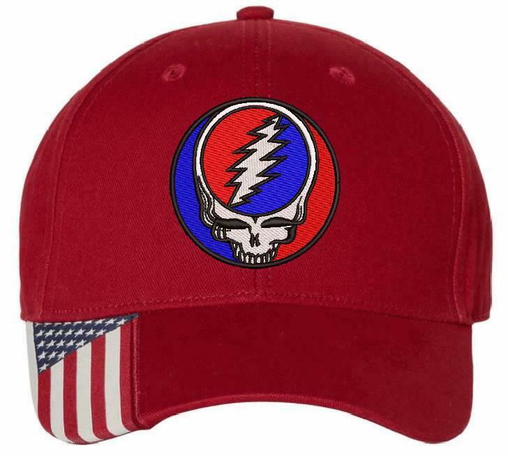 Grateful Dead Steal your Face Embroidered Adjustable USA300 Ball Cap Hat