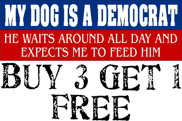 My dog is a democrat 8.8" x 3" exterior Decal Bumper Sticker