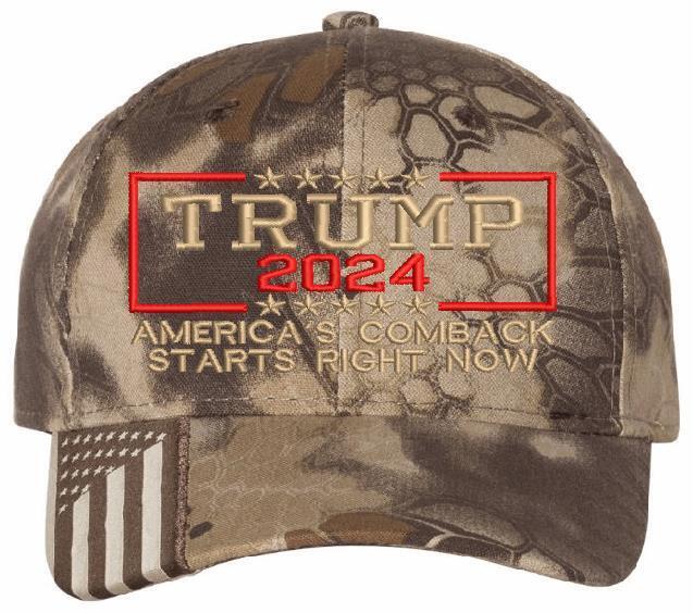 TRUMP 2024 Hat "America's comeback starts right now Stars" Adjustable Hat Trump