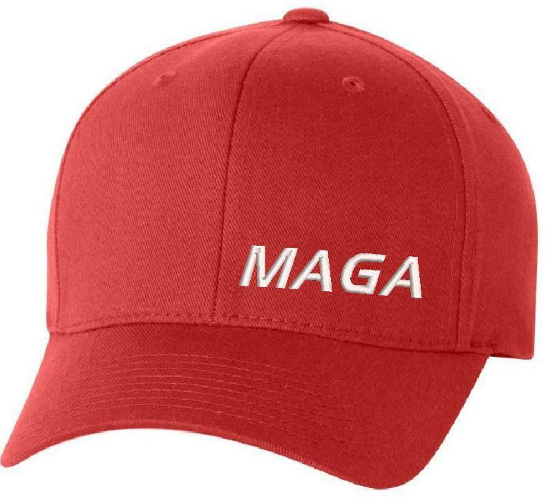 Make America Great Again Hat Flex Fit with Lower Side MAGA Embroidered Design