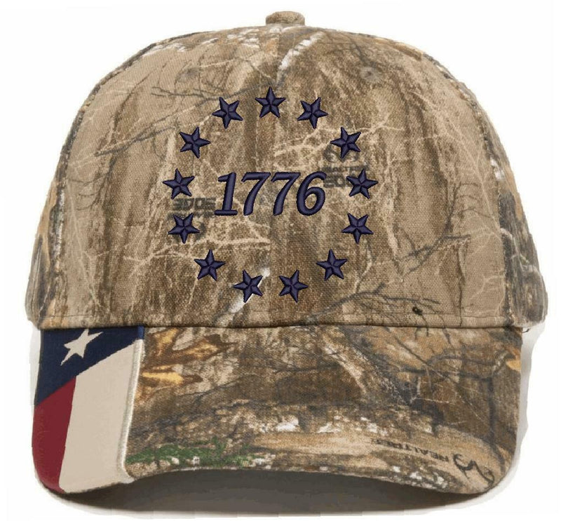 1776 Stars Embroidered CWF035 Camo Hat Choices - Declaration of Independence Hat