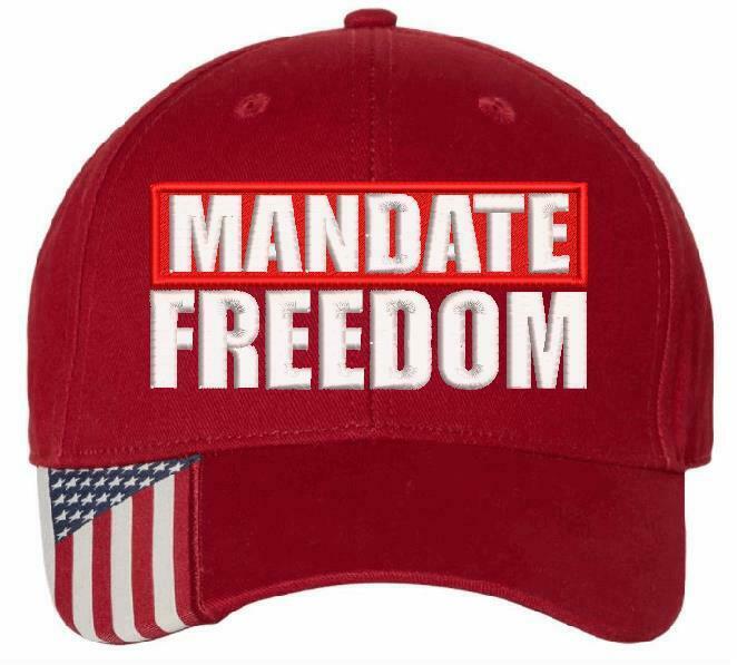 Mandate Freedom Hat - Embroidered USA300 Adjustable Hat and 112 Hat Red White