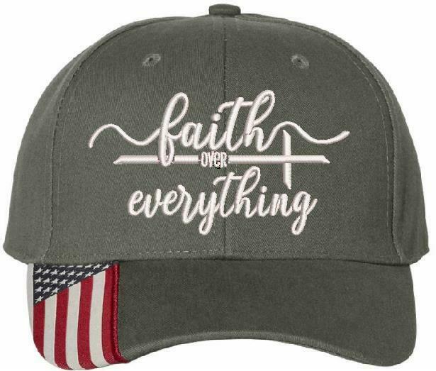 Faith over Everything Embroidered Adjustable Hat USA300 Outdoor Cap Faith Jesus