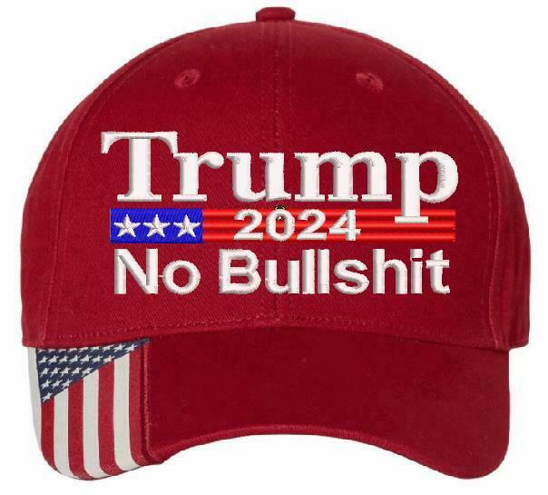 Trump 2024 No Bullsh*t Embroidered Hat - USA300 Adjustable Hat - Var. Colors