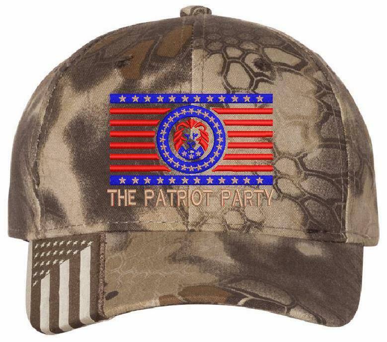 The Patriot Party Hat - Embroidered Typhoon/Flag Style Adjustable Hat TRUMP 2024