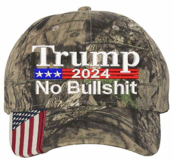 Trump 2024 No Bullsh*t Embroidered Hat - Kryptek and Camo Style Hat Choices