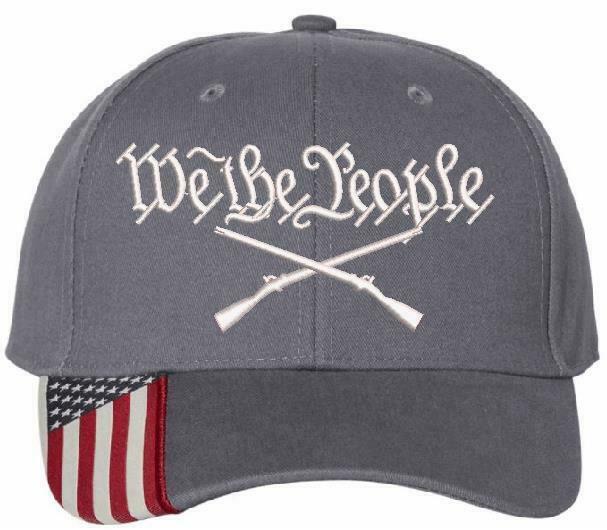 We The People Embroidered Hat 2nd Amendment USA300 Outdoor Cap w/Flag Brim