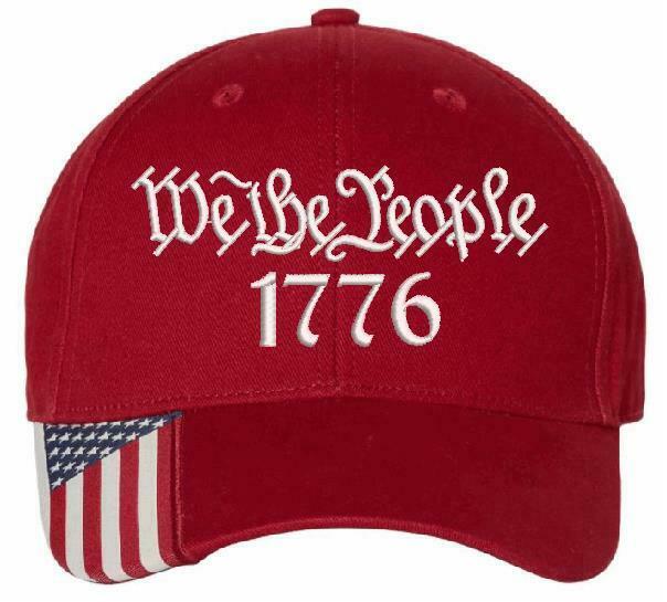 We The People 1776 Embroidered Hat 2nd Amendment USA300 Outdoor Cap w/Flag Brim