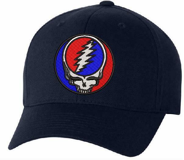 Grateful Dead Steal your Face Embroidered Flex Fit Hat - Various Choices